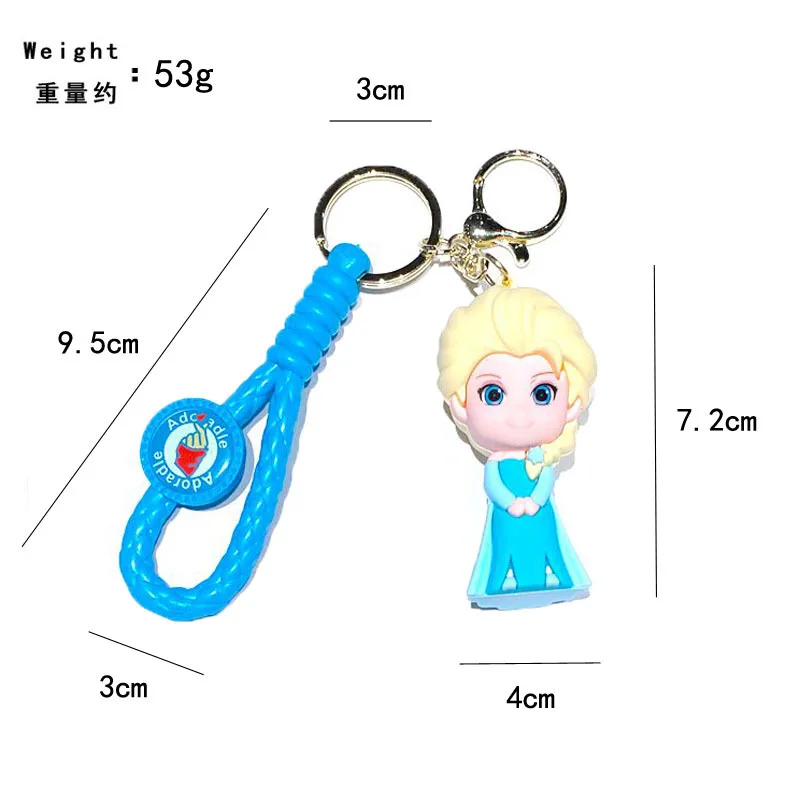 2/5 قطعة سلسلة المفاتيح المجمدة إلسا دمية على شكل أميرة آنا سنو الكنز قلادة الطفل هدية للأطفال #6