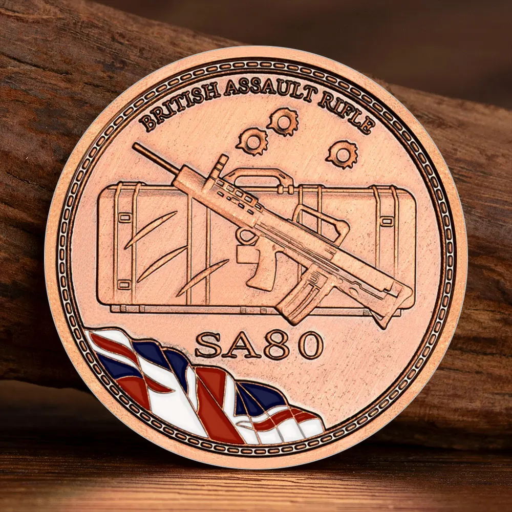 British Assault Rifle SA80 Bronze Plated Souvenir Coin Military Fans Collectible Art Gift Commemorative Coins