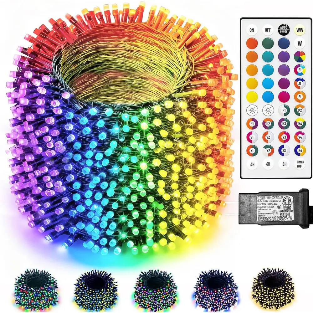 

164T Chrisas Lights Outdoor, 35 ColChanging 500 LED Easter String Lights Green Wire Remote Timer, Waterproo Twinkle Light or Ind