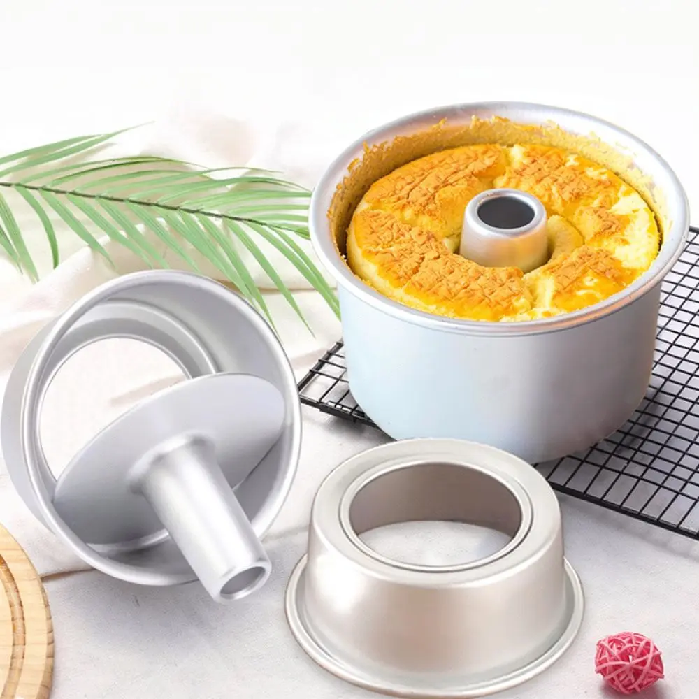 Anodized Aluminum Chiffon Cake Tray Removable Bottom Chimney Pan Round Mold For YABAY Kitchen Baking Supplies Tool