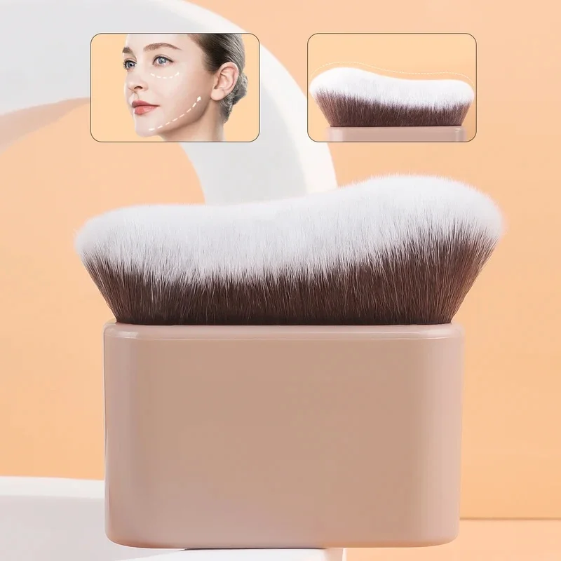 Foundation Brush, 1pcs Plastic Creative	wave Fit Perfectly Cosmetic Brush	at home or On-the-Go