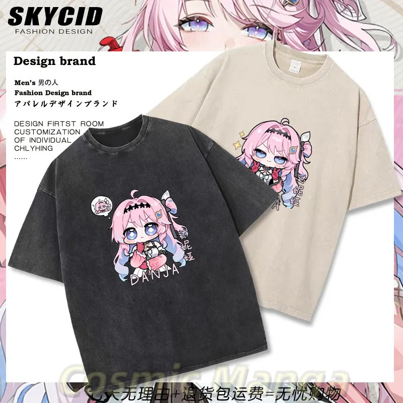 

Game Anime Wuthering Waves Dania Summer Cotton T-shirt Half Sleeve Retro Tops Casual Cosplay Halloween Gift Fans Fashion