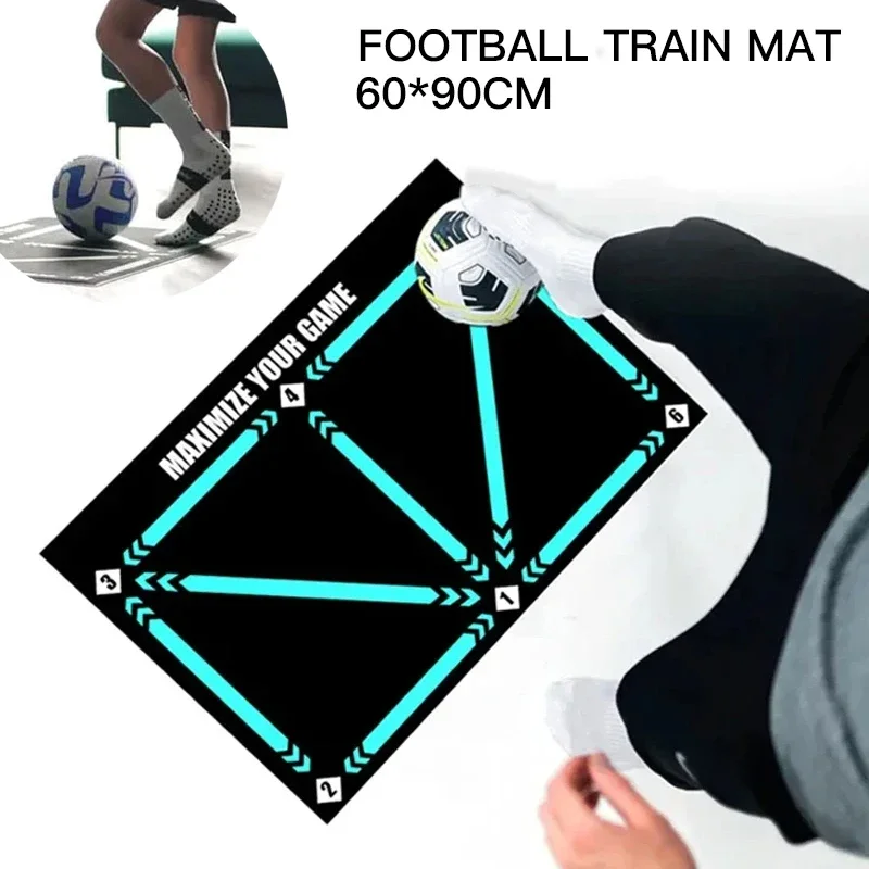 

Football Footstep Training Mat Silent Non Slip Soccer Dribble Exercise Mat Foldable For Kids Adults Training pace ball Handler