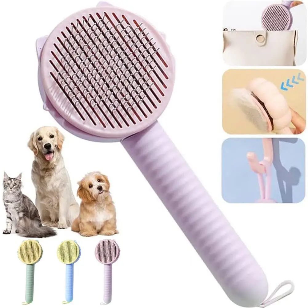 

1Pcs Pet Hair Removal Brush Grooming Comb Pet Grooming Self Cats Teeth Brush Dog Massage Slicker Dogs with Cleaning Supplie A8A6