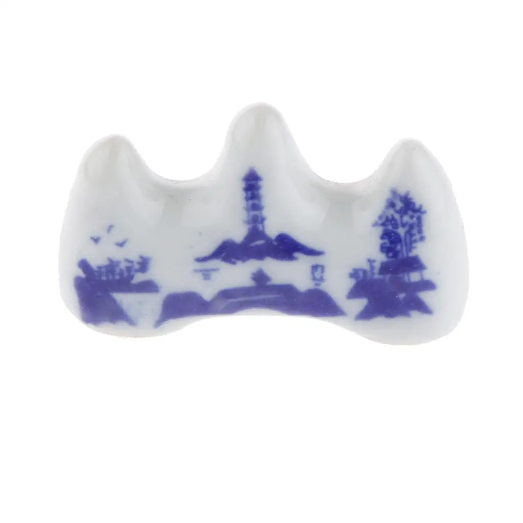 Ceramic Penholder Blue White Design Porcelain Pencil Holder Stationery Organizer Office Desk Accessory for Study Room