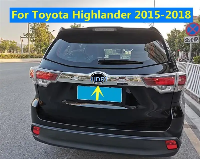 

Для Toyota Highlander 2015-2018, покрытие для заднего багажника, литье крышки, отделка, полоса, наклейка, Стайлинг автомобиля, протектор, декоративные аксессуары