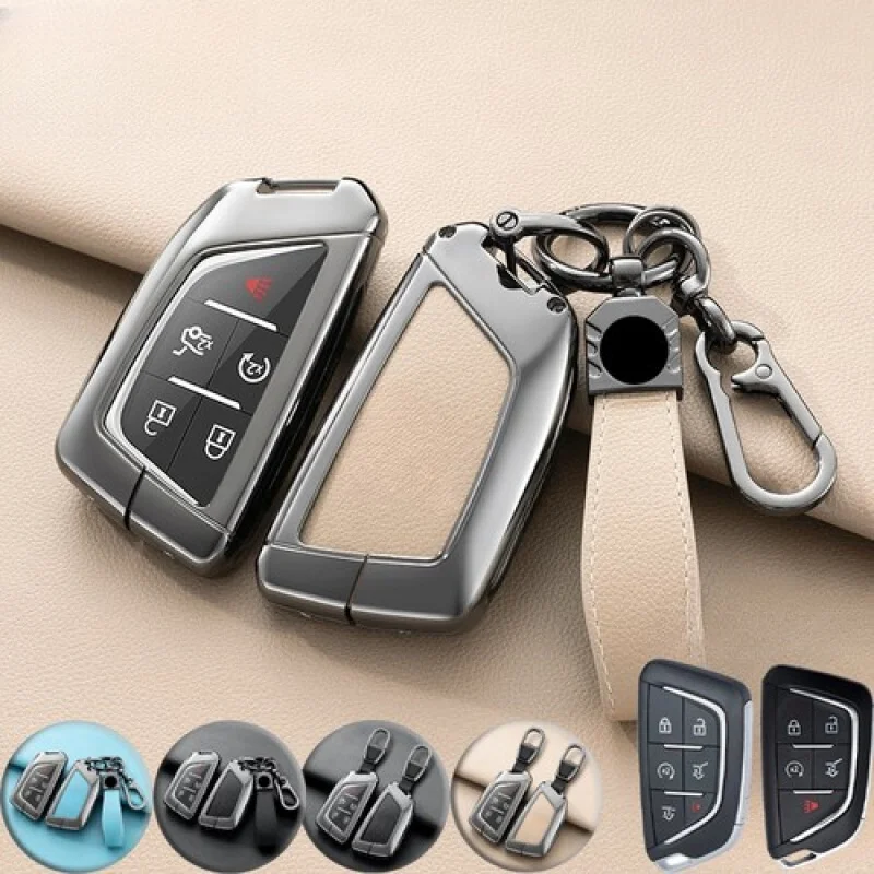 

A+ Zinc Alloy TPU Leather Car Key Case Cover For Cadillac CT5 CT6 XTS XT4 XT5 ATS