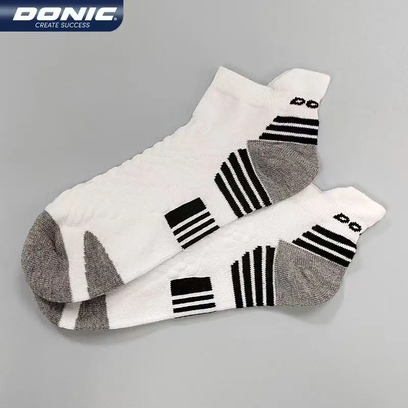 DONIC Table Tennis Socks for Men and Women, Black and White, Spring and Autumn, Summer Training, Running, Breathable 70383