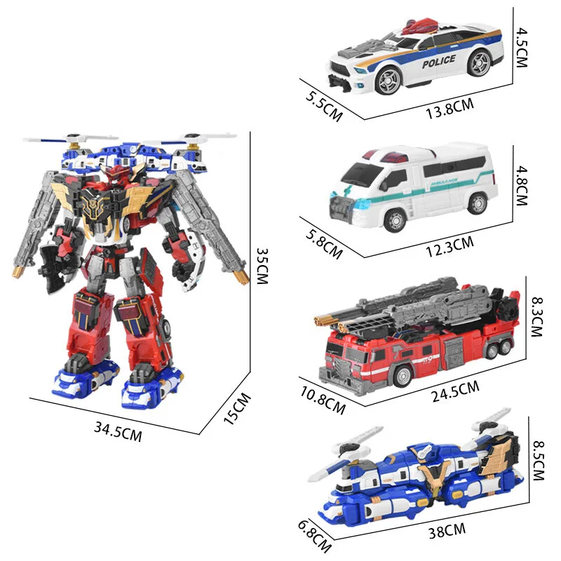 4 IN 1 Tobot V Gigant Saver Transformujący samochód w robota Zabawki Korea Cartoon Brothers Anime Tobot Transformacja Robot Zabawka Prezent