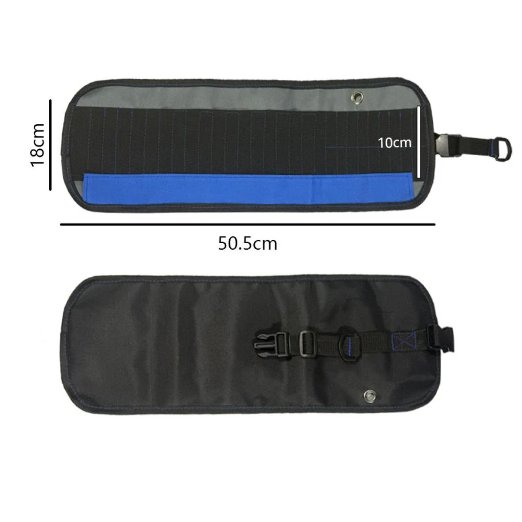 Roll Up Drill Bit Storage Bag with 37 Secure Pockets Built from Water Resistant 600D Oxford Fabric and Reinforced Stitching