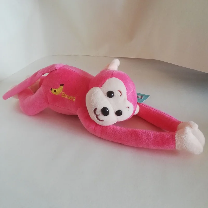 Cute Pink Monkey Plush Toy Lovely Prone Monkey With Fastener Button Arms Soft Doll Kids Toys Birthday Xmas Gift s0538