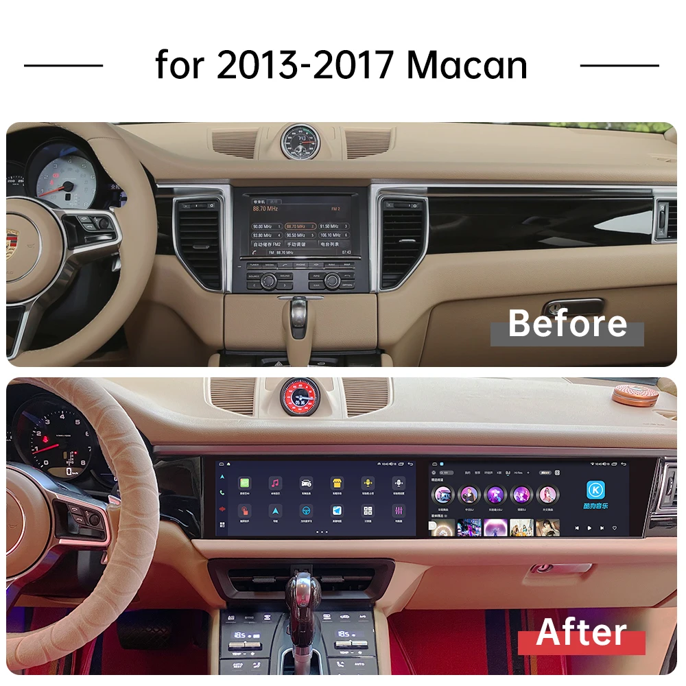Car Radio Multimedia Player Dual Screen Android Radio Interactive Link Screen Macan 2013-2017 GPS-guided Car