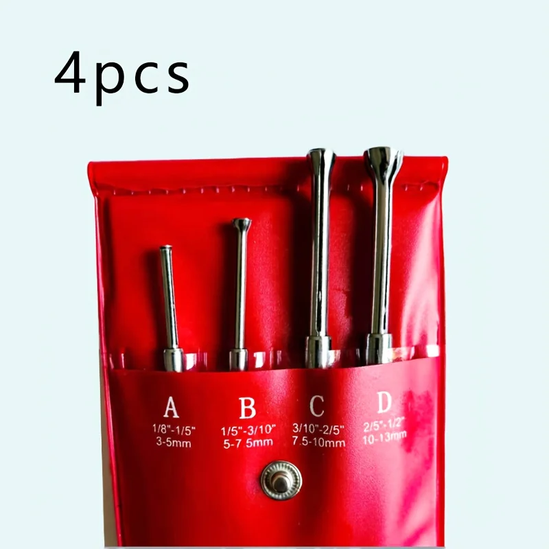 4pcs Portable Adjustable Telescopic Inner Diameter Gauge Telescopic Gauge Ball Head Gauge Small Hole Gauge Measuring Tool