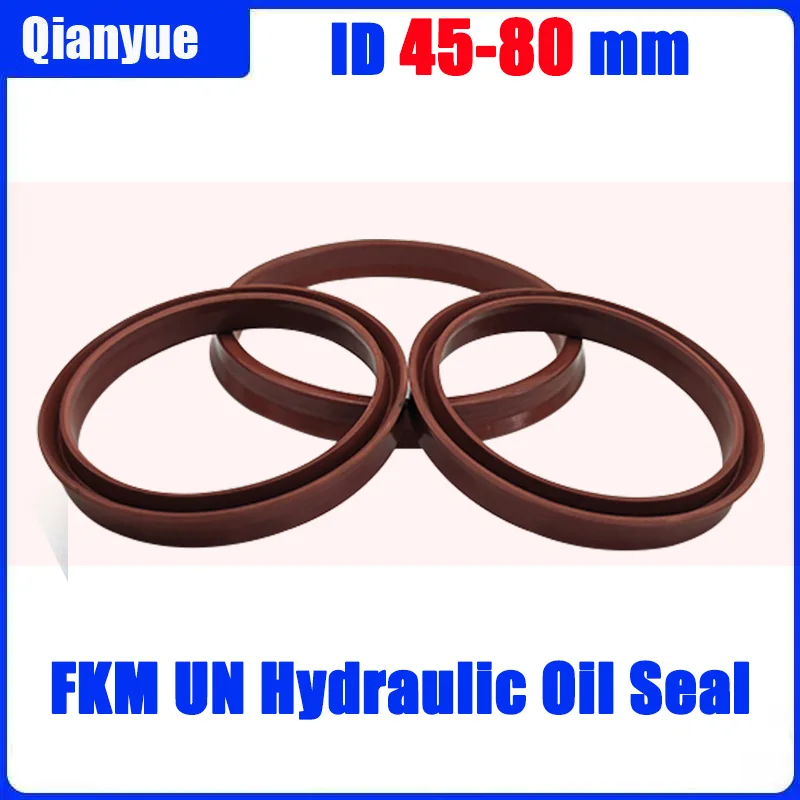 FKM UN/YX/UHS Kolbenstangendichtung ID 45-70mm - Hochtemperatur U/Y-Typ Lippen-Dichtung für Hydraulikzylinder (ODU/IDU, Verschleißfest) – Detail 7