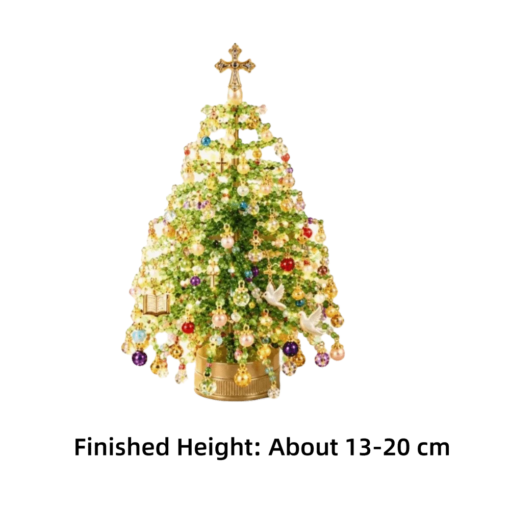 Handmade Bead Weaving Beaded Christmas Tree Kit Multi-Color Beads Tabletop Display Size DIY Christmas Tree Craft Kit