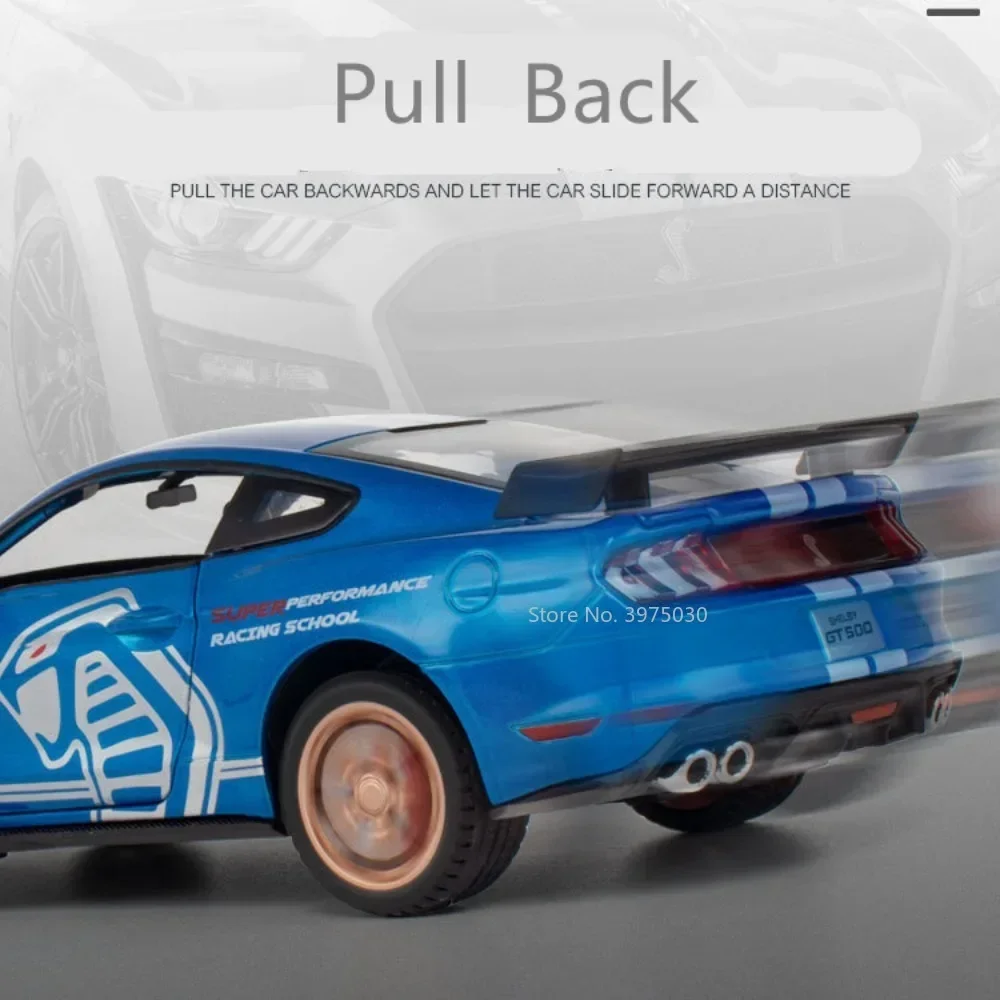 1:32 Mustang Shelby GT500 Autos Miniaturmodelle Spielzeug Legierung Druckgussrad Zurückziehen Supercar für Kinder Sammlung Geschenke