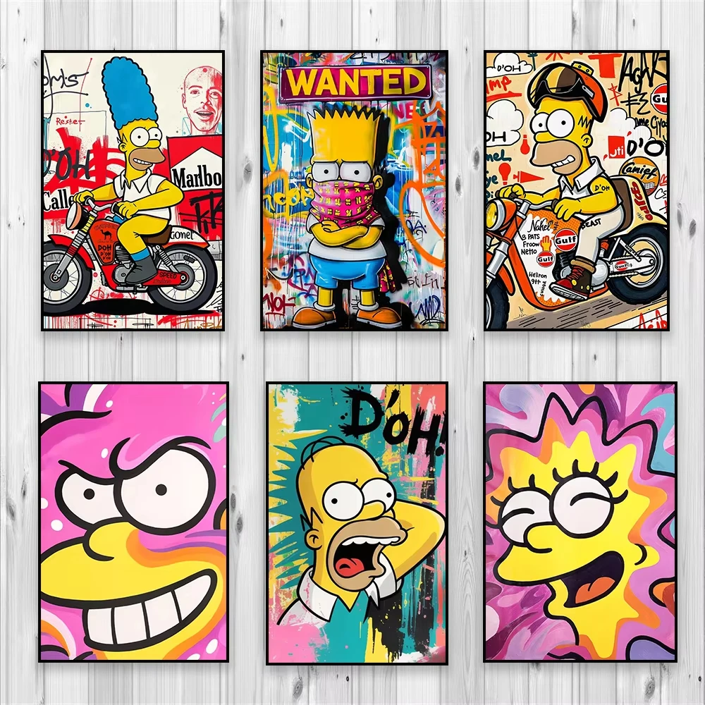 Pintura al óleo de paisaje por números Diy Pop de Simpson enmascarado, paquete para adultos, regalo único