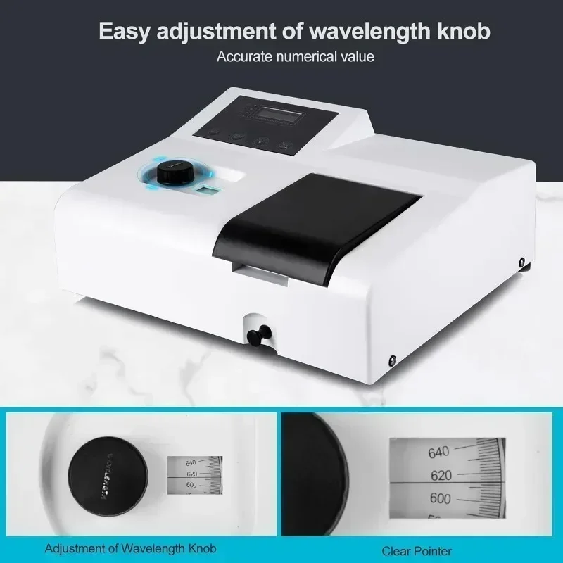 UV-Vis Spectrophotometer 721N 722N, LDC Digital Lab Visible Spectrophotometer 350-1020nm Lamp Laboratory Analytical Equipment