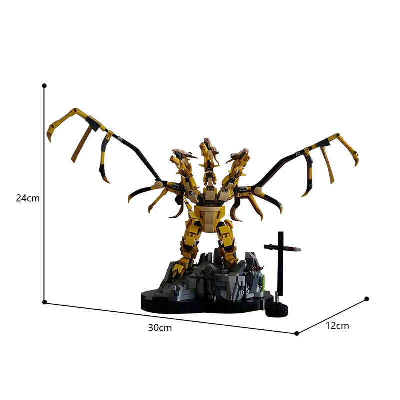 741PCS Classic Movie Monster Building Blocks Three-headed Dragon King Ghidorahs Bricks Toys for Family and Friends Holiday Gifts