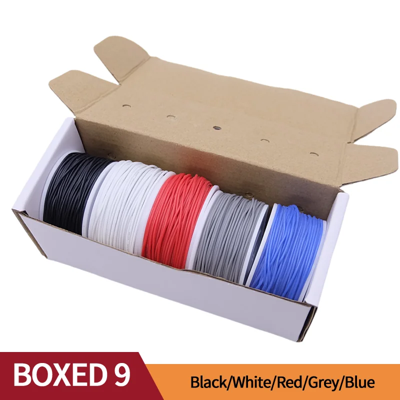 Hitze beständiger weicher Silikon draht 5 Farben im Box-Kit 30/28/26/24/22/20awg verse iltes flexibles Kabel elektrisch verzinnter Kupferdraht
