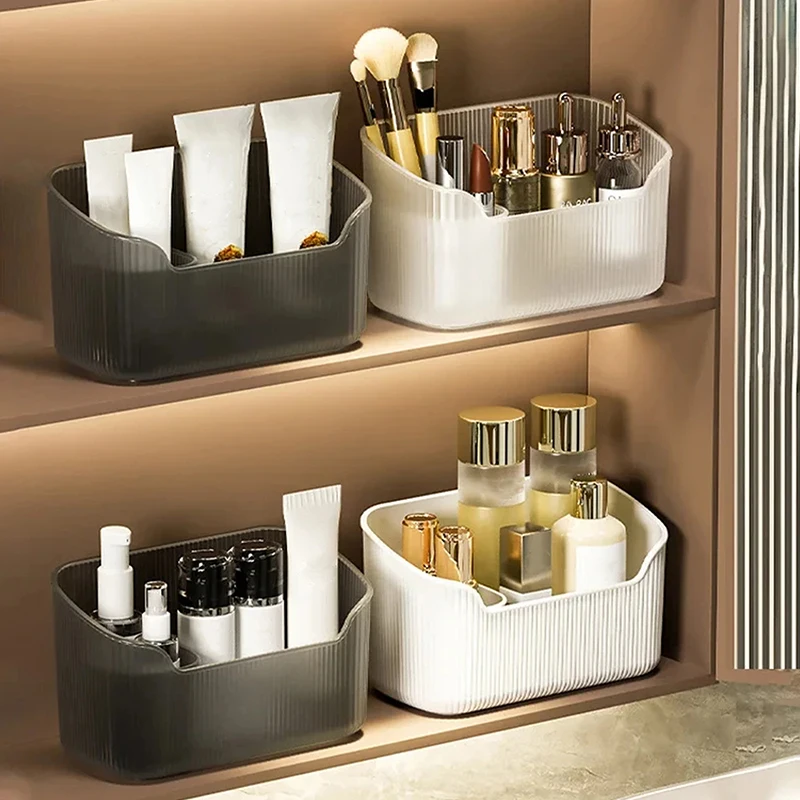 1pcs Toilet Desktop Mirror Cabinet Storage Box Cosmetics Bathroom Countertop Sorting Box Large Capacity Makeup Organizer