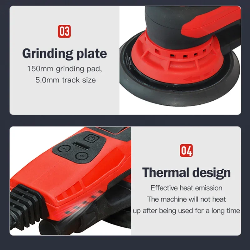 2025 Hot Vlakschuurmachine Borstelloze Machine 150 Mm Power Sander Elektrisch Gereedschap Polijstmachine Schuurmachine Slijpmachine 350W Elektrische Obm 1.4