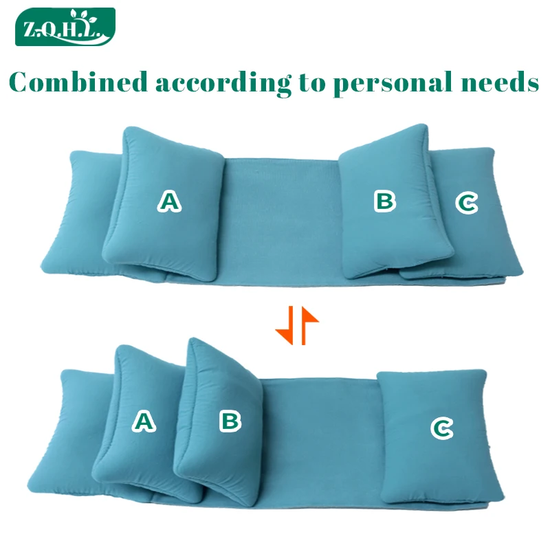 Adjustable Pillow patient head supporter Antimicrobial Cotton fabric Soft Inner Core Washable cotton Fabric 3 adjustable parts