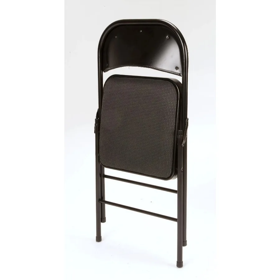 Mainstays Black Fabric Padded Metal Folding Chair Portable Foldable Guest Chair for Home Office Party Indoor Events