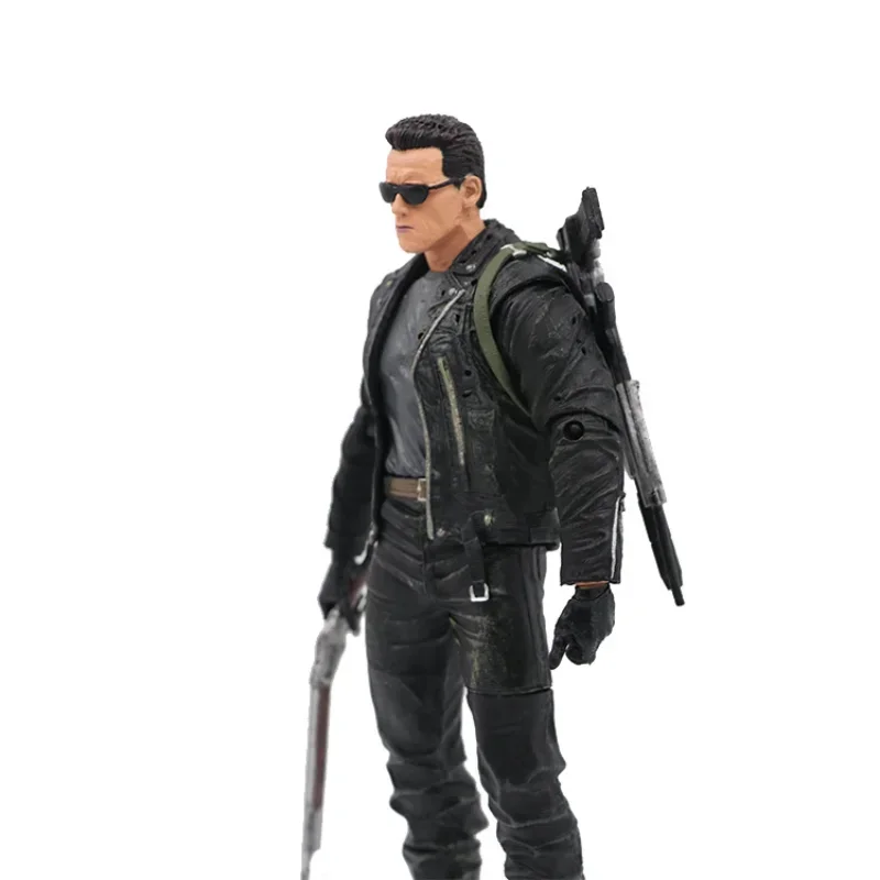 NECA Movie Model Terminator Series T-800 Schwarzenegger Two-gun Version of The Moving Doll Hand-made Model Desk Decoration