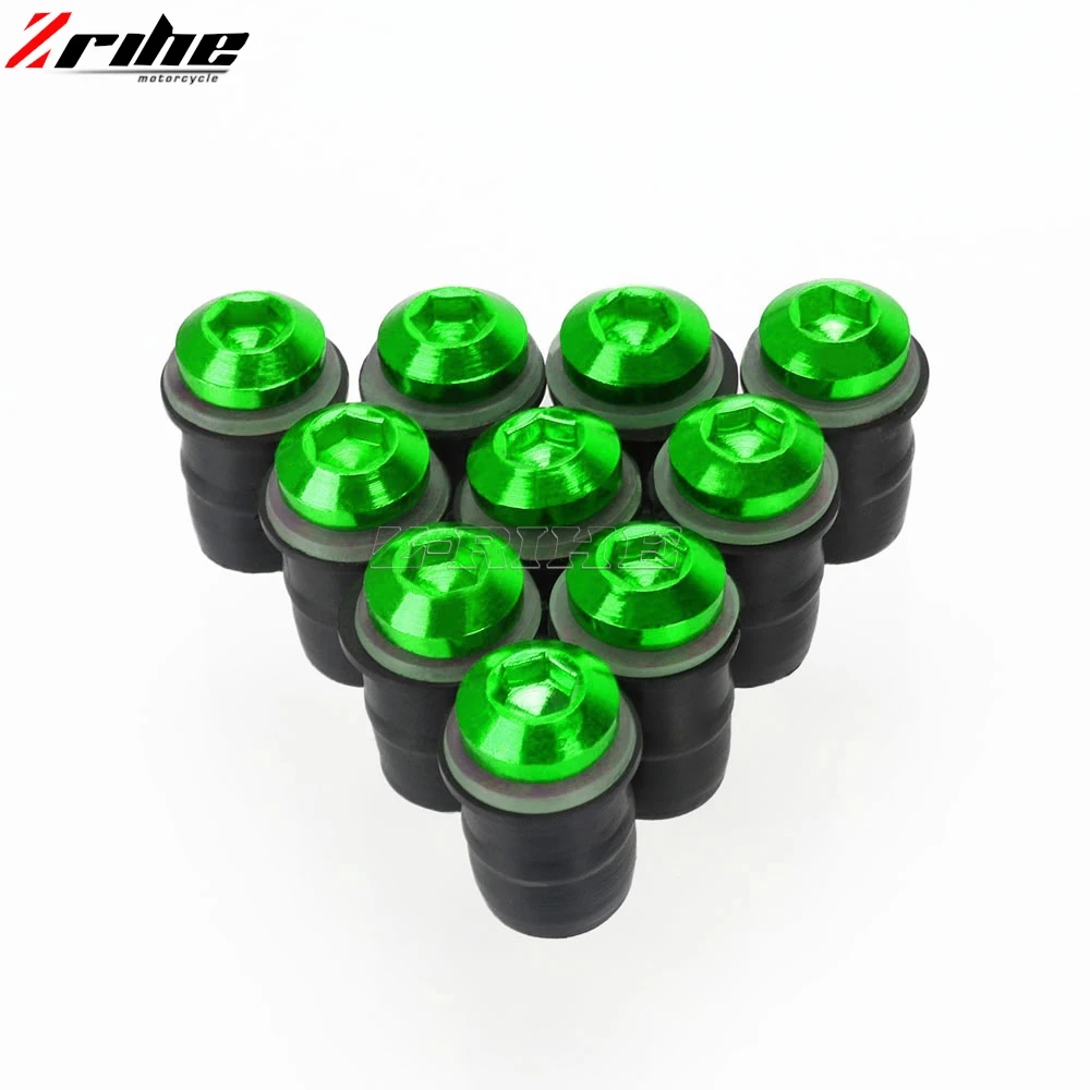 10PCS M5 Windshield Bolts Kits Windscreen Screws FOR Kawasaki ZX6R ZX7R ZX10R ZX14R ZZR 400 600 1200 1400 ZX636 Ninja 250 300