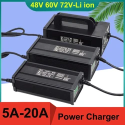 48V 60V 72V 5A 8A 10A 12A 15A 20A Lithium ion Charger 13S16S 20S 54.6V 67.2V 84V High-power Intelligent with Display Metal Shell