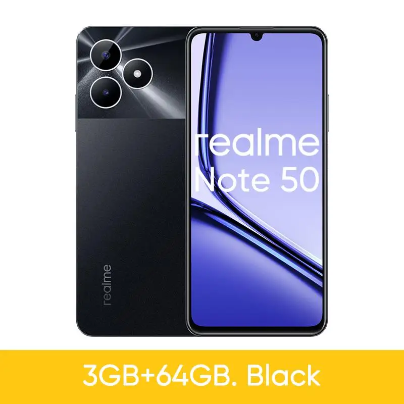 Top realme Note 50 Cellphone 6.74'' Smartphone 90Hz Large Display Screen 13MP AICamera 5000mAh Fast Charging Powerful 8-Core