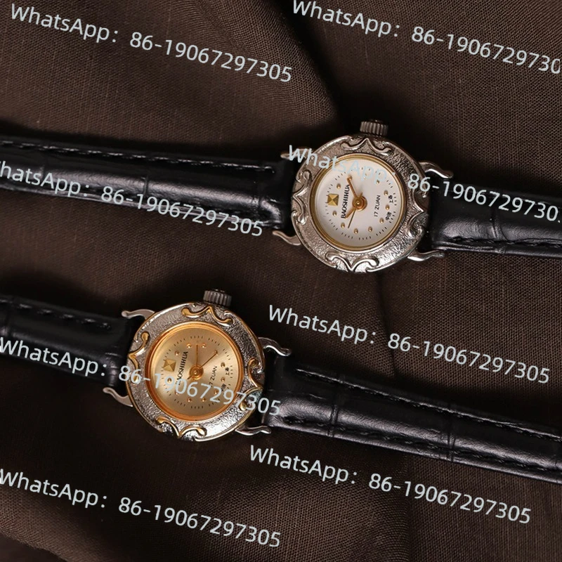 

Шанхайский драгоценный камень цветок компактный ручной механизм серебро золото ретро ностальгический литературный свет роскошные женские часы