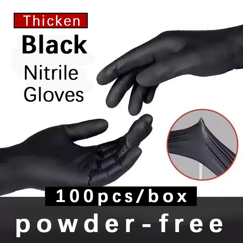 Gloves Disposible Latex Free Black Nitrile PVC Gloves Housework Cleaning Car Industry Gardening Pet Care Cooking Tools