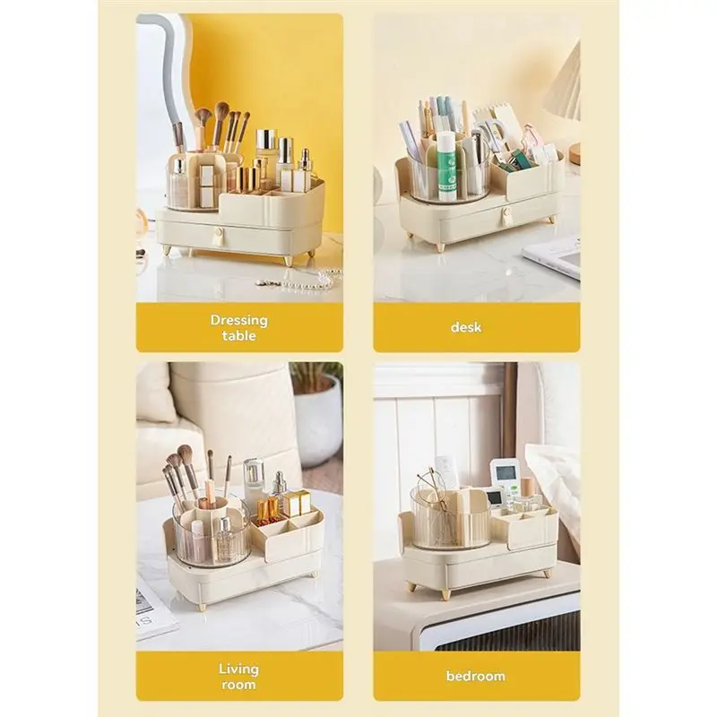 NEW HOT In Stock-Cosmetic Storage Box Jewelry Storage Rack Makeup Brush Eyebrow Pencil Lipstick Storage Tube Dresser Rotating Ra
