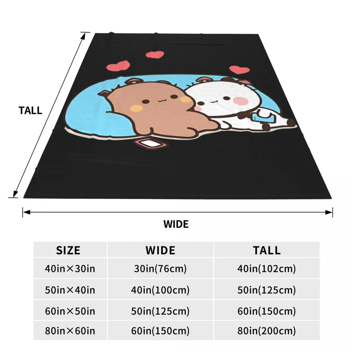 Bear And Panda Bubu Dudu Balloon Skateboard Blanket Picnic Flannel Throw Blanket For Couch Bed Warm Design Quality Bedspread