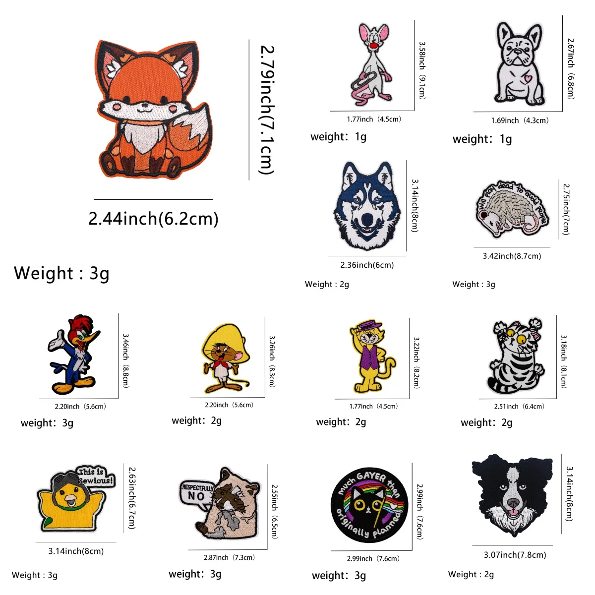 Animal Cartoon Badges DIY Patch for Clothes Iron on Embroidered Sewing Applique Cute Sew On Fabric Apparel Accessories