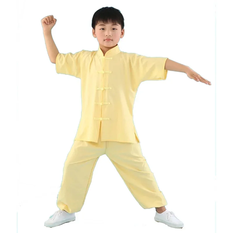 kid men women Chinese Traditional KungFu Uniform For Boys Girls Wushu Costume Suit Set Tai Chi Folk performance stage Outfit