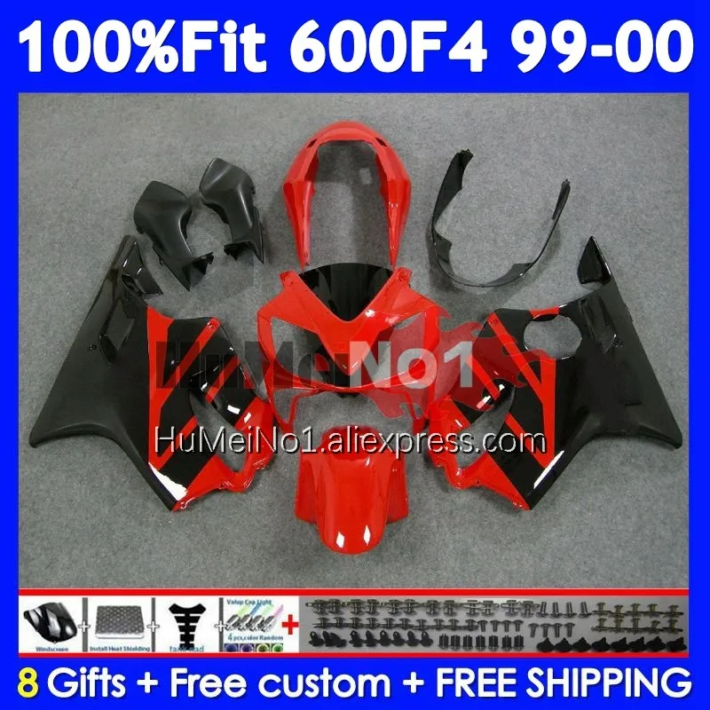 Injection Body For HONDA CBR Red black 600 F4 FS CC 600F4 600CC 600FS 33No.34 CBR600F4 99 00 CBR600 F4 1999 2000 OEM Fairing