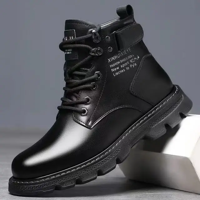 New Men's Boots 2025 Autumn/Winter Collection Leather Shoes Soft Leather Thickened Casual Shoes Trendy Men's Boots