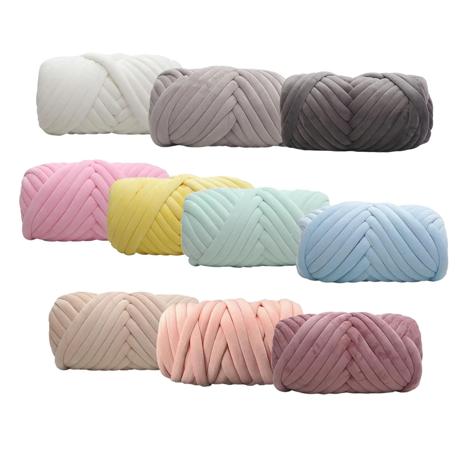 1kg Velvet Chunky Yarn Arm Knitting Pillow Washable Weaving Hats Pet Bed DIY