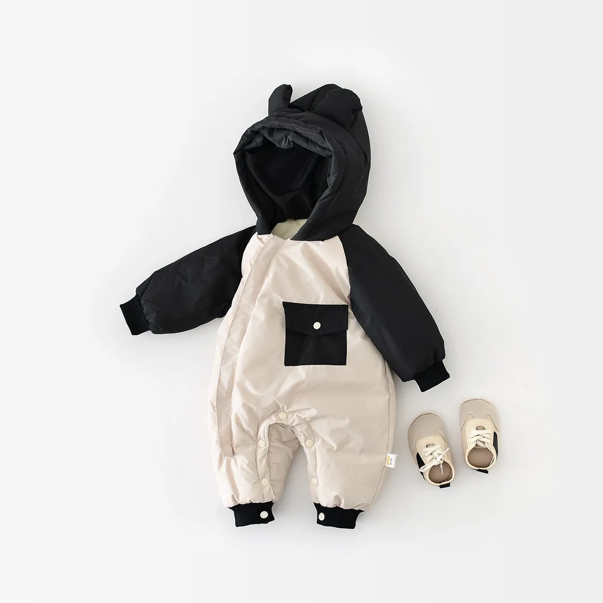 

Baby Onesie Winter Hooded Wool Warm Padded cCoat Thick Cartoon Clothes Go out Boy and Girls Baby Crawling Clothes New