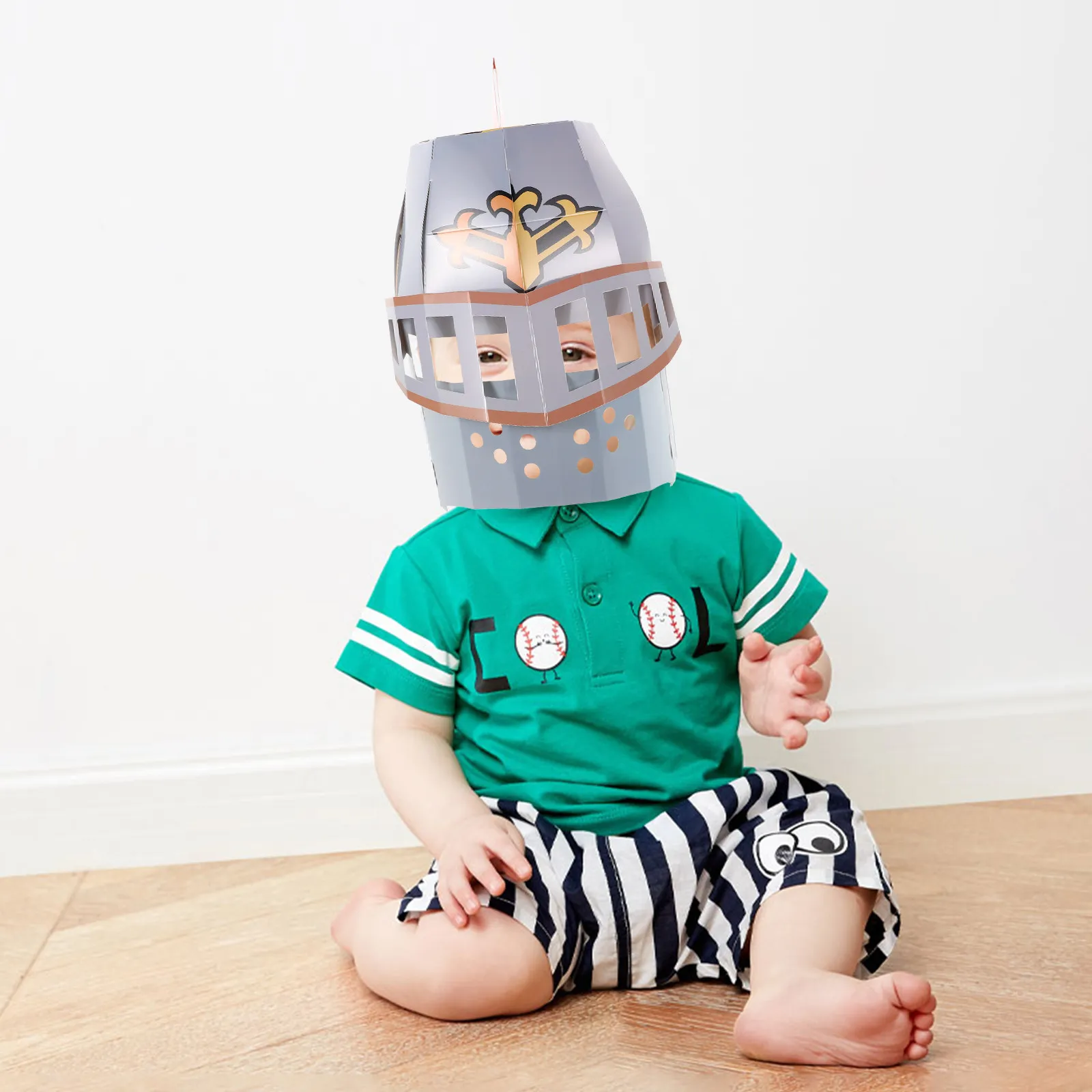 

1pcs Paper Knight Headgear For Kids Diy Craft Mask Medieval Theme Party Favor Breathable Safe Material Fun Performance