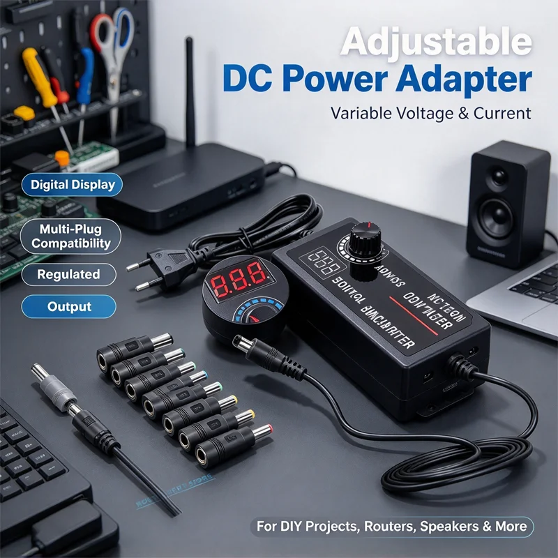 3V 9V 12V 24V 36V Portable AC to DC Power Supply Adjustable Supply Power For 2835 COB 5050 Source Universal Adapter EU/US Plug