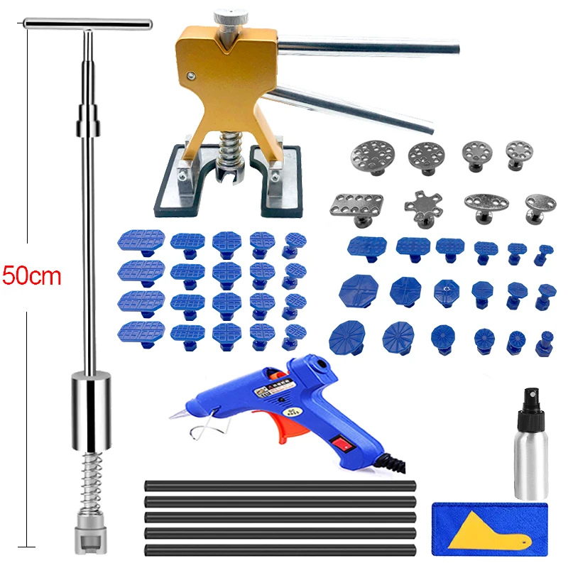 Car Paintless Dent Repair Tool Sheet Metal Kit Slide Reverse Hammer Suction Cup Auto Body Dent Removal Puller Set Car Tool Kit