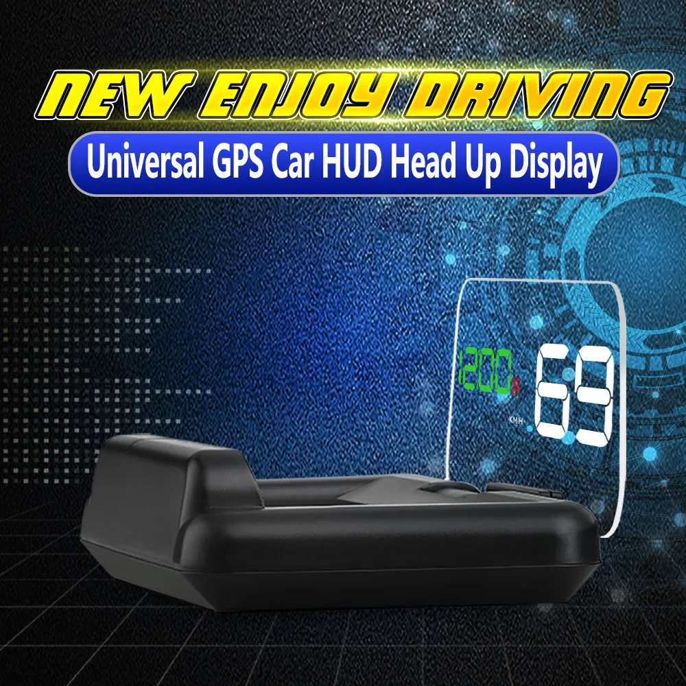 Universele Spiegel T900 Hud Auto Head Up Display Voorruit Gps Snelheid Projector Beveiliging Alarm Water Temp Snelheid Rpm Spanning