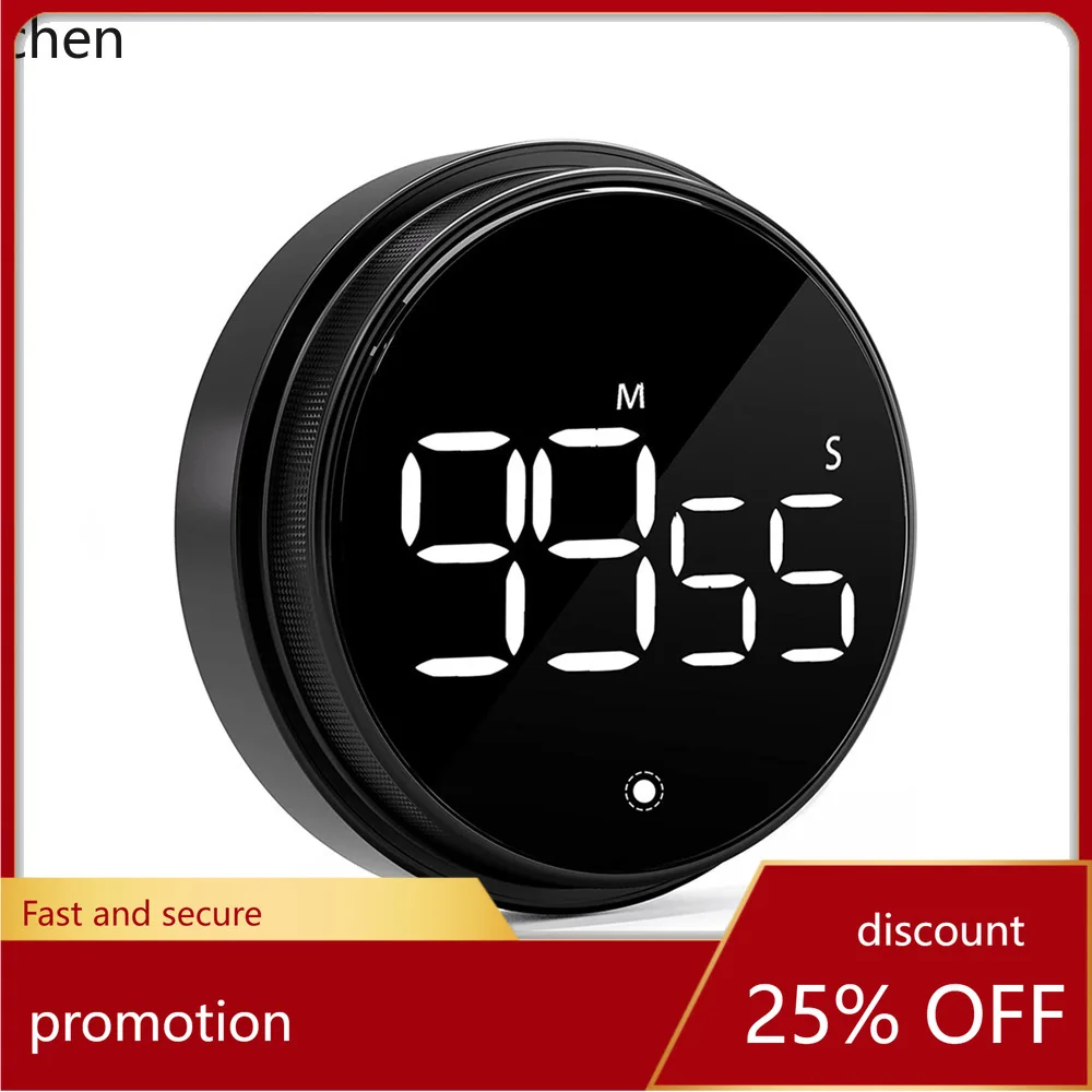 

ZML Rotating Timer LCD Electronic Timing Reminder Alarm Clock Learning Kitchen Baking Countdown Timer
