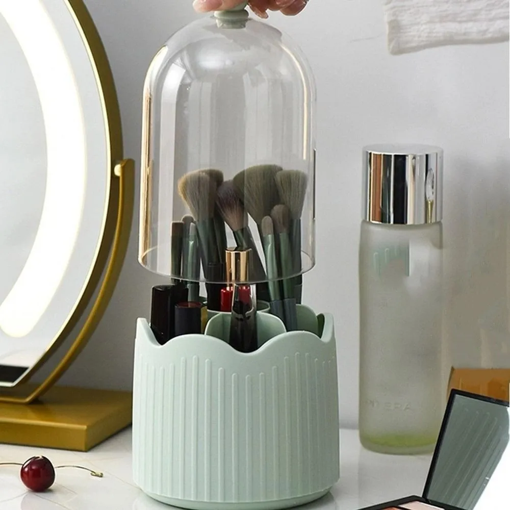 

with Lid Rotatable Makeup Brush Box Detachable Dust-proof Cosmetic Storage Holder Waterproof Storage Tube Box