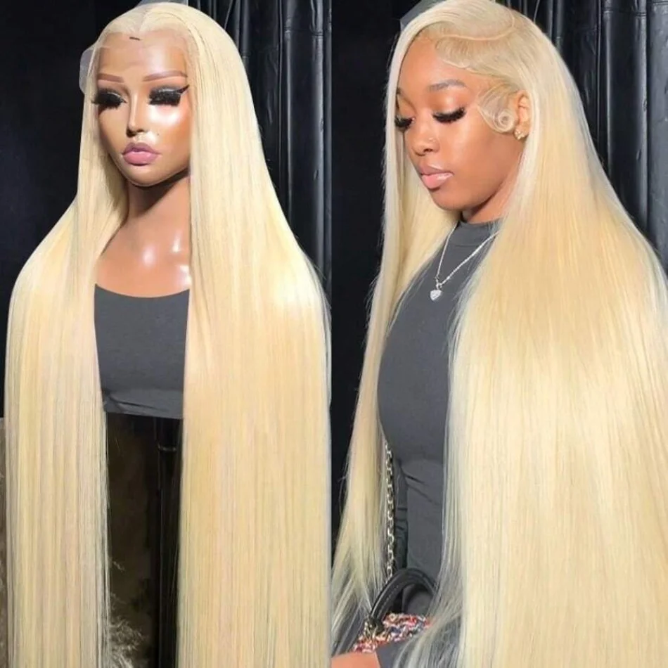 

Парик из натуральных волос с HD-кружевной основой 13x6, плотность 250, прямые блонд-волосы 613, цветные бразильские волосы для женщин, 40 дюймов