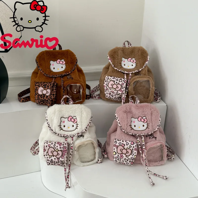 

Hello Kitty New Women's Backpack Fashionable High Quality Student School Bag Drawstring Buckle Versatile Women's Travel Backpack